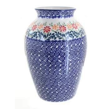 Blue Rose Polish Pottery W006 Manufaktura Large Vase