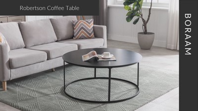 Robertson Transitional Round Black Metal Coffee Table