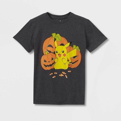 Boys' Pokémon Pikachu Halloween Short Sleeve Graphic T-Shirt - Charcoal Gray
