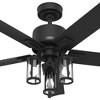 Hunter 52" Lawndale Matte Black Lighted Ceiling Fan with Integrated LED and Pull Chain Control, Wet Rated for Indoor/Outdoor Use - 2 of 4
