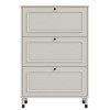 PDTEND White Slim Freestanding Entryway Shoe Cabinet with 3 Flip Drawers - 2 of 4