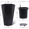 COZONY Planters Set of 2, Self Watering Plant Pots with Water Level Monitor & Wheels, Indoor Outdoor Flower Planters for Patio, Porch, Living Room - 2 of 4