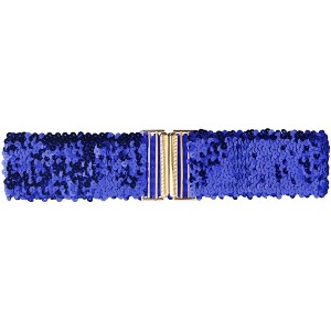 Allegra K Womens Elastic Waist Belt Sequins Decor Metal Interlock Buckles Belts for Dresses 1 Pc - 1 of 4