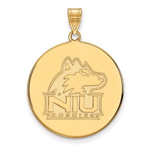 Black Bow Jewelry 10k Yellow Gold Northern Illinois Huskies NCAA Extra Large Pendant - 1 of 3
