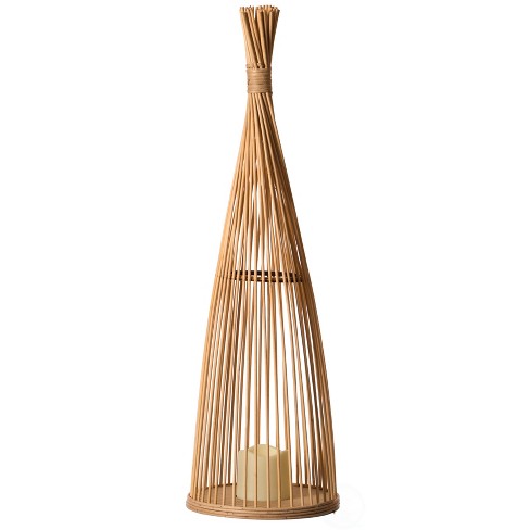 Vintiquewise Rattan Designed Bamboo LED Lantern Lamp Battery Powered for Indoor and outdoor - image 1 of 4