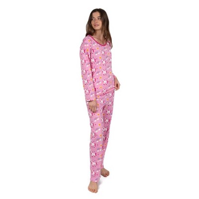 Leveret Womens Two Piece Cotton Loose Fit Pajamas Unicorn Rainbow L ...