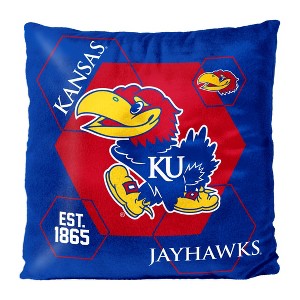 NCAA Kansas Jayhawks Firm Density Connector Velvet Reverse Pillow - 1 of 3
