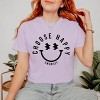 Simply Sage Market S.W.Smiley Choose Happy Lighting Eyes Garment Dyed Tee - M - Orchid - 2 of 4