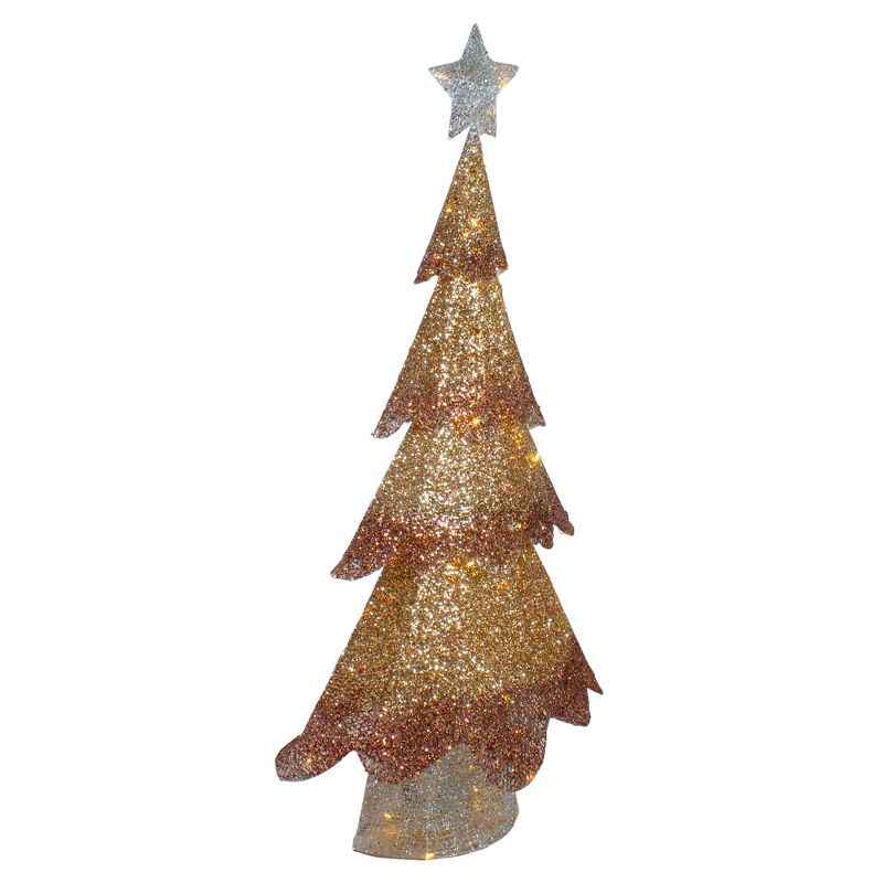 Northlight 46-Inch LED Lighted Bronze Gold Mesh Christmas Tree Outdoor Decoration, 4 of 6
