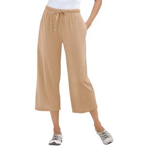 Woman Within Plus Size Sport Knit Capri Pant - 1 of 4