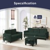 Mjkone 76" Comfort L-Shaped Sectional Sofa Set,Corduroy 3-Seater with Moveable Storage Ottoman/Loveseat/Single Sofa Couch - 4 of 4
