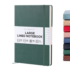 Ruled Journal Notebook, A4 8.5 x 11.5 inch 160 Lined Pages, Hardcover Leather Writing Journals for Women, Men, 120 GSM Thick Paper, Gifts Box Included - 1 of 4
