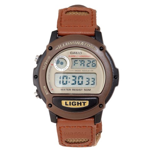 Casio Men's Nylon Strap Watch - Brown (W89HB-5AV) : Target