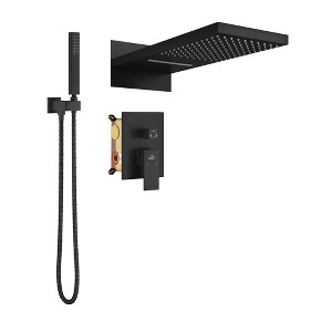 CASAINC 1-Spray Patterns with 2.5 GPM 22 Inches Wall Mount Dual Shower Heads in Spot Resist (Valve Included) - 1 of 4