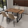 NicBex 55" Dining Table Set for 4 Modern Rectangular Dark Wood Dining Table with 4 Suede Chairs - 4 of 4