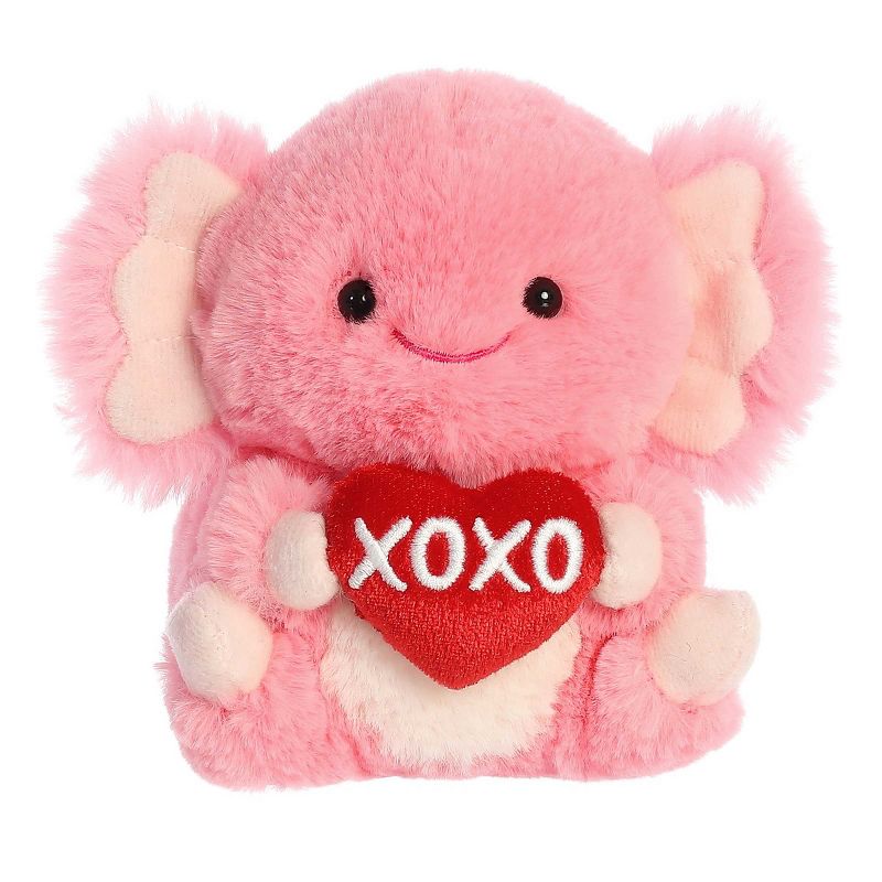 Aurora Mini XOXO Axolotl Rolly Pet Round Stuffed Animal Pink 5", 1 of 6