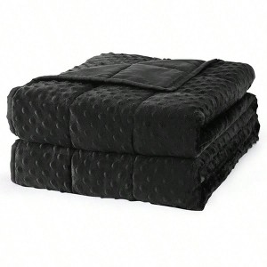 Heavy Weighted Blanket for Adults, 15lbs, 60x80in, Soft and Cozy, Machine Washable, Black. - 1 of 4