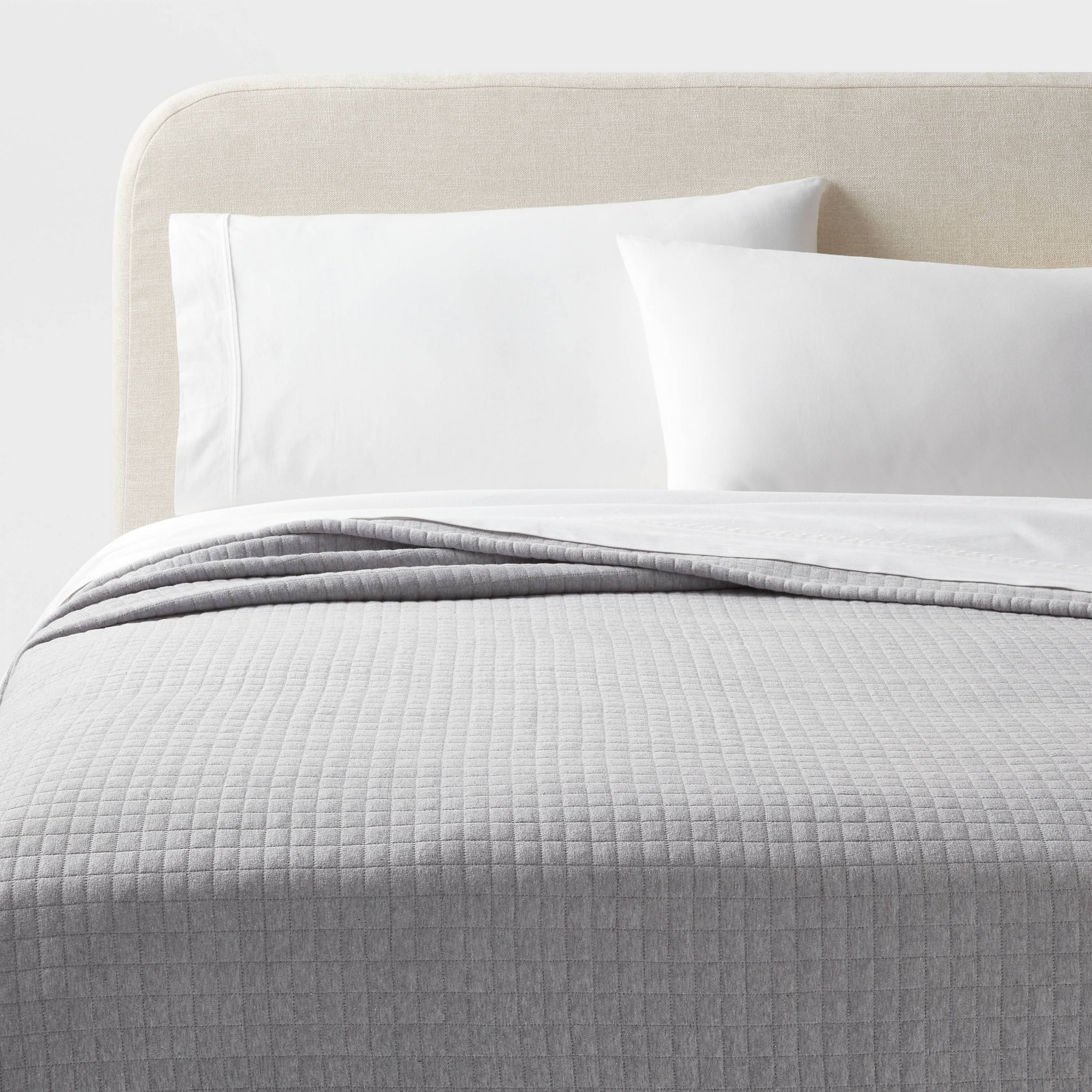 Full/Queen Jersey Quilt Heather Gray - Threshold™