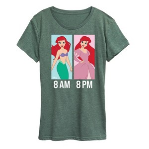 Women's - Disney Princess - Ariel Day and Night Outfit Short Sleeve Graphic T-Shirt - 1 of 4