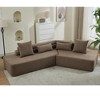 NicBex Minimalist Cloud Sectional Sofa,Boucle Teddy Couch with 4 Pillows for Living Room,Apartment,Office,No Assembly Require,Brown - 2 of 4