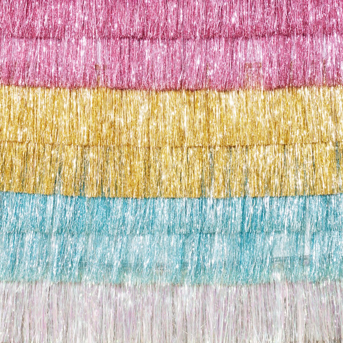 Meri Meri Silver Iridescent Tinsel Fringe Garland (10' with excess cord - Pack of 1) - thumbnail 6