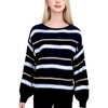 Anna-Kaci Women's Sweaters Long Sleeve Crew Striped Oversized Knitted Pullover Tops - 2 of 4