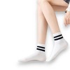 Anna-Kaci Women's 3-Pair Antibacterial and Breathable Ribbed Ankle Socks with Double Stripe Cuffs - 2 of 4