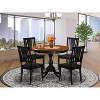HomeStock 5-Piece Black and Cherry Finish Solid Wood Top Dining table with 4 Chairs - 2 of 4
