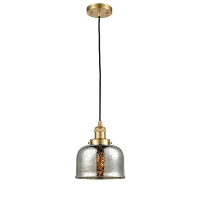Bell - 1 Light Cord Hung Mini Pendant In Industrial Style-10 Inches Tall and 8 Inches Wide