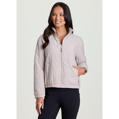 Avalanche Outdoor Mini Quilted Puffer Jacket with Zip Pockets, Transitional Weight Quick Drying Rain Jacket Puffer for Women