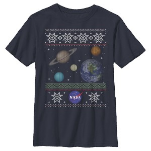 Boy's NASA Ugly Christmas Planet Print T-Shirt - 1 of 3