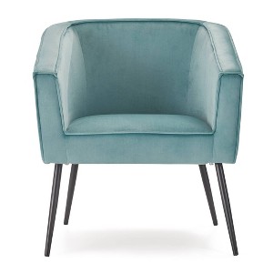 Adore Decor Rani Accent Chair Teal Velvet: Upholstered Modern Club Chair with Metal Legs, Polyester - 1 of 4