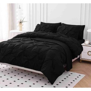 BAGOKIE 7-Piece Pinch Pleat Bed in a Bag Comforter Set for All Season - 1 of 4