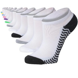 White Minimalist & Foot Bottom Design Low Cut Socks - 12 Pairs - 1 of 4