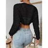Womens Bolero Cropped Crochet Shrug Sweater Knit Cardigans with Lantern Sleeve Drop Shoulder Knit Bolero Sweater - 2 of 4