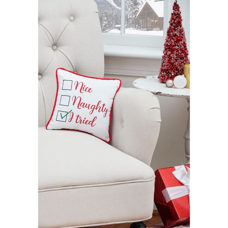 C&F Home 10" x 10" "I Tried" Christmas Winter Decor Decoration Embroidered Petite Accent Throw Pillow, 4 of 8