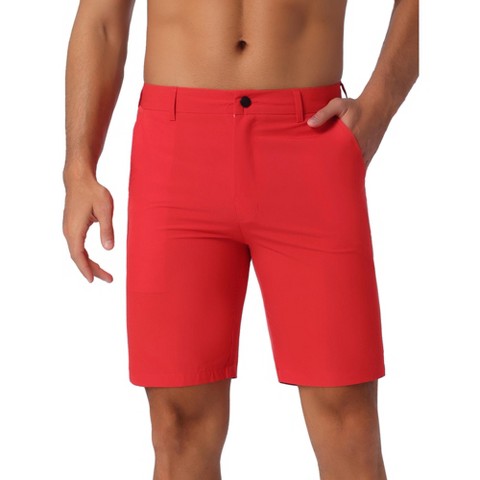 INSPIRE CHIC Men's Summer Casual Lightweight Flat Front Slim Fit Board Shorts Red 38