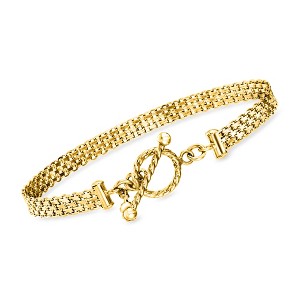 Ross-Simons Italian 18kt Gold Over Sterling Bismark-Link Toggle Bracelet - 1 of 4