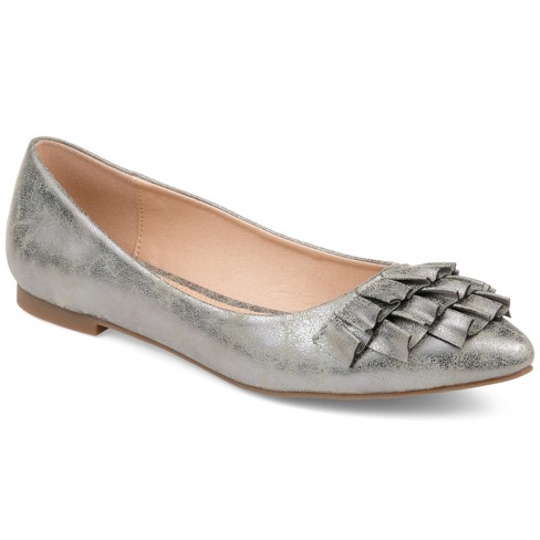 Journee Collection Womens Judy Slip On Pointed Toe Ballet Flats, Pewter 6.5  : Target