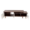 YIYIBYUS Modern Farmhouse Television Stand Media Console Credenza Table for Living Room, Walnut - 4 of 4