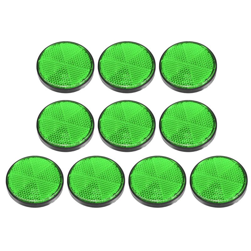 Unique Bargains Motorcycle Round Safety Spoke Reflective Self Adhesive Reflector Green 10 Pcs, 1 of 7