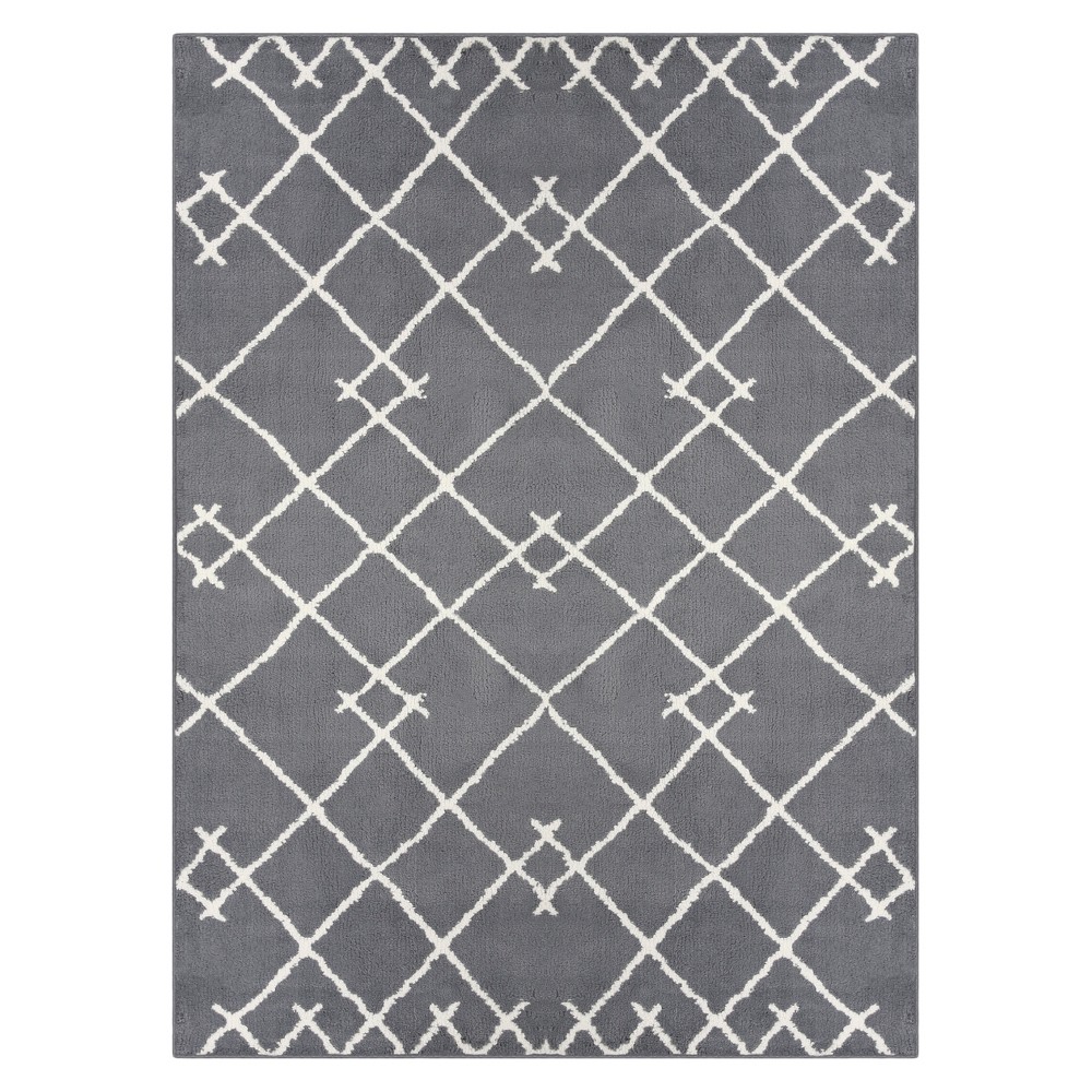 7'x10' Kenya Fleece Geometric Tufted Area Rug Gray - Project 62™