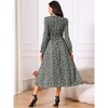 INSPIRE CHIC Women's Leopard Print Long Sleeve Tie V Neck Flowy Party Y2k Cheetah Dresses with Pockets - 4 of 4
