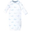 Touched by Nature Baby Boy Organic Cotton Long-Sleeve Gowns 3pk, Whale, 0-6 Months - 2 of 4
