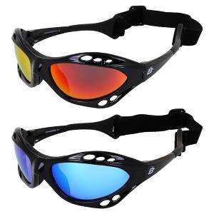 2 Pairs of Birdz Eyewear Seahawk Safety Goggles with Red Mirror, Green Mirror Lenses - 1 of 4