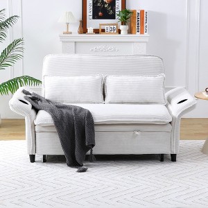NicBex Modern Convertible Sofa Bed Loveseat with Adjustable Backrests & Armrests,Upholstered Sleeper Sofa for Living Room,Bedroom - 1 of 4
