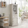 ORRD Tall Storage Cabinet with Glass Door, Freestanding Cabinet with Drawer & Shelves for Living Room, Kitchen, Office, White - 3 of 4