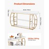 Yukimo 75"H 3-Tier Faux Marble Console Table - Large Size, Golden Geometric Iron Frame, Adjustable Foot Pads, for Entryway/Living Room/Hallway - 3 of 4