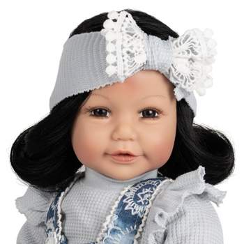 Adora Realistic Baby Doll Vintage Lace Toddler Doll - 20 inch, Soft CuddleMe Vinyl, Black hair, Brown Eyes