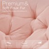 GlasFlength Seating Sets, Comfortable Disc Chairs, Faux Fur Furniture, Adult Size, for Bedroom Living Room, Pink, 35.83"*25.59"*32.28" - 3 of 4